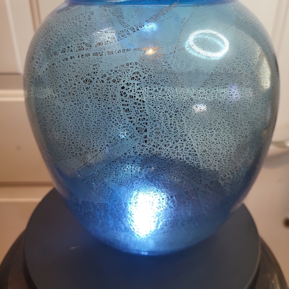 Art Glass Bowl Vase Dichroic Gold and Silver Signed 9" - Picture 5 of 11